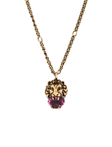 gucci aries necklace|Gucci Lion head and aries necklace.